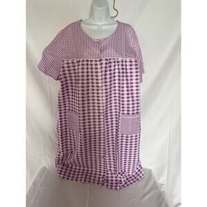 NWT Casual Nights Plus Size 2XL Mumu House Dress Night Gown Snap Buttons NEW